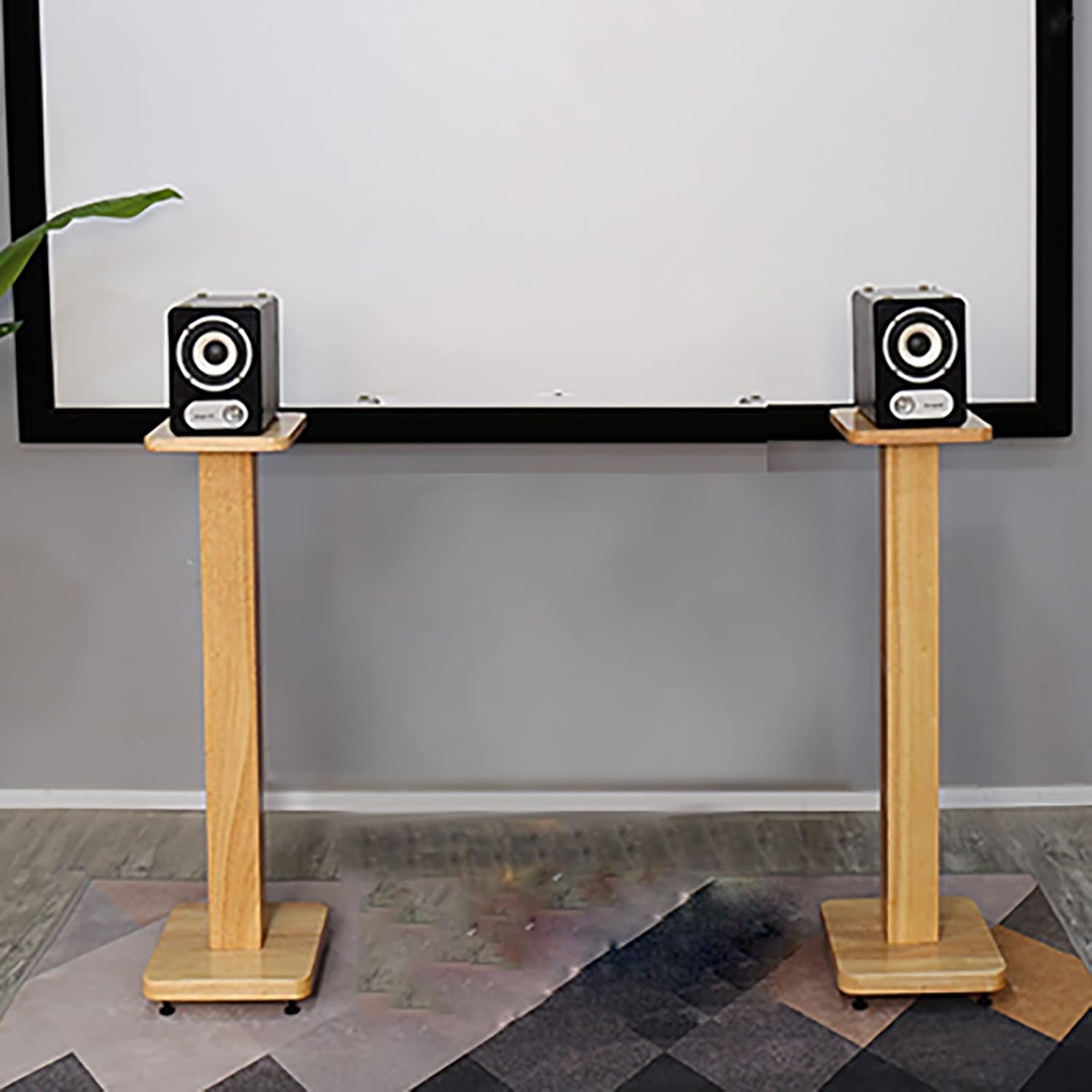 MIQXUAN Speaker Stands Solid Wood Speaker Stands