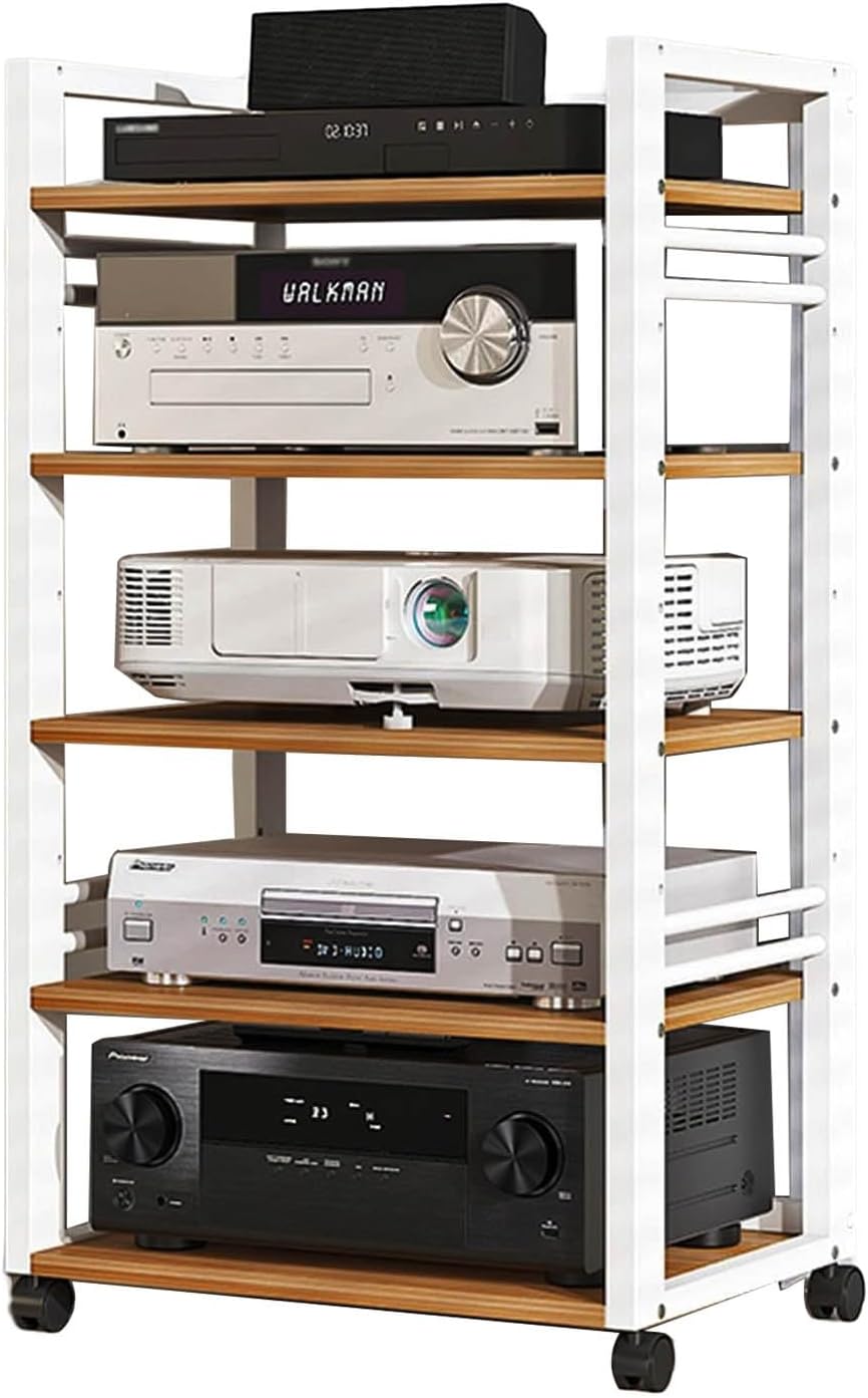 YLQFGUVWK Mobile 5 Tier Stand Media Player CD DVD Rack