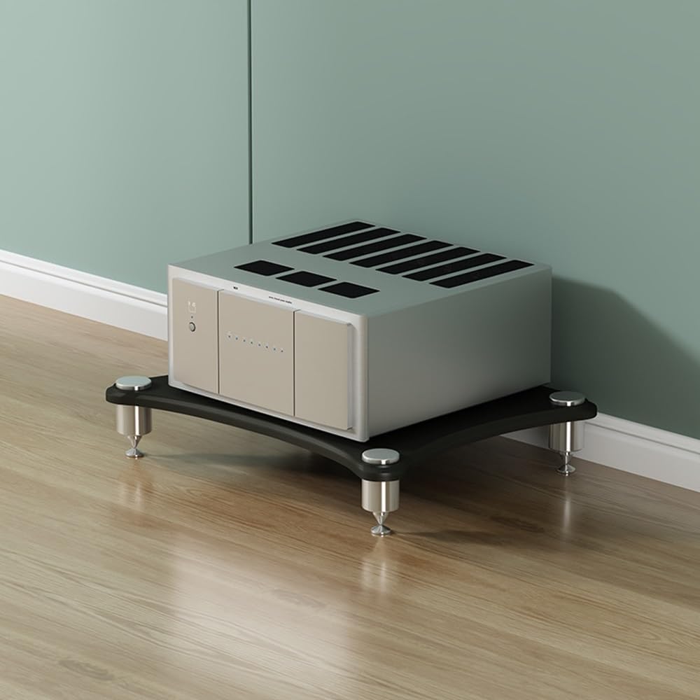 Corner Media Stand & Component Cabinet - Wooden Audio Rack Tower for CD Player