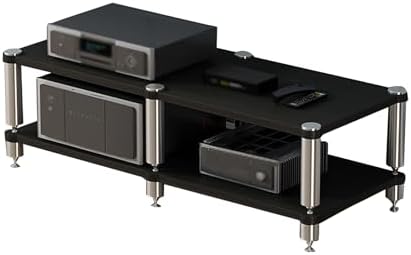 UYCVT Audio Video Shelf Rack - Compact Media Storage Stand for Record Player Game Console DVD Player Tv Box - Versatile Entertainment Center with Multi-Shelf Design-Black-120x48x42cm