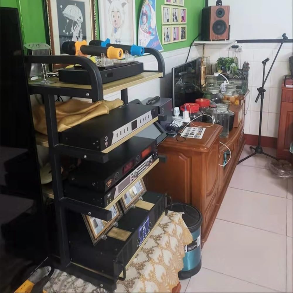 KGPGNYMYHA Home Audio-Video Media Stand Stereo Cabinet with Adjustable Shelves