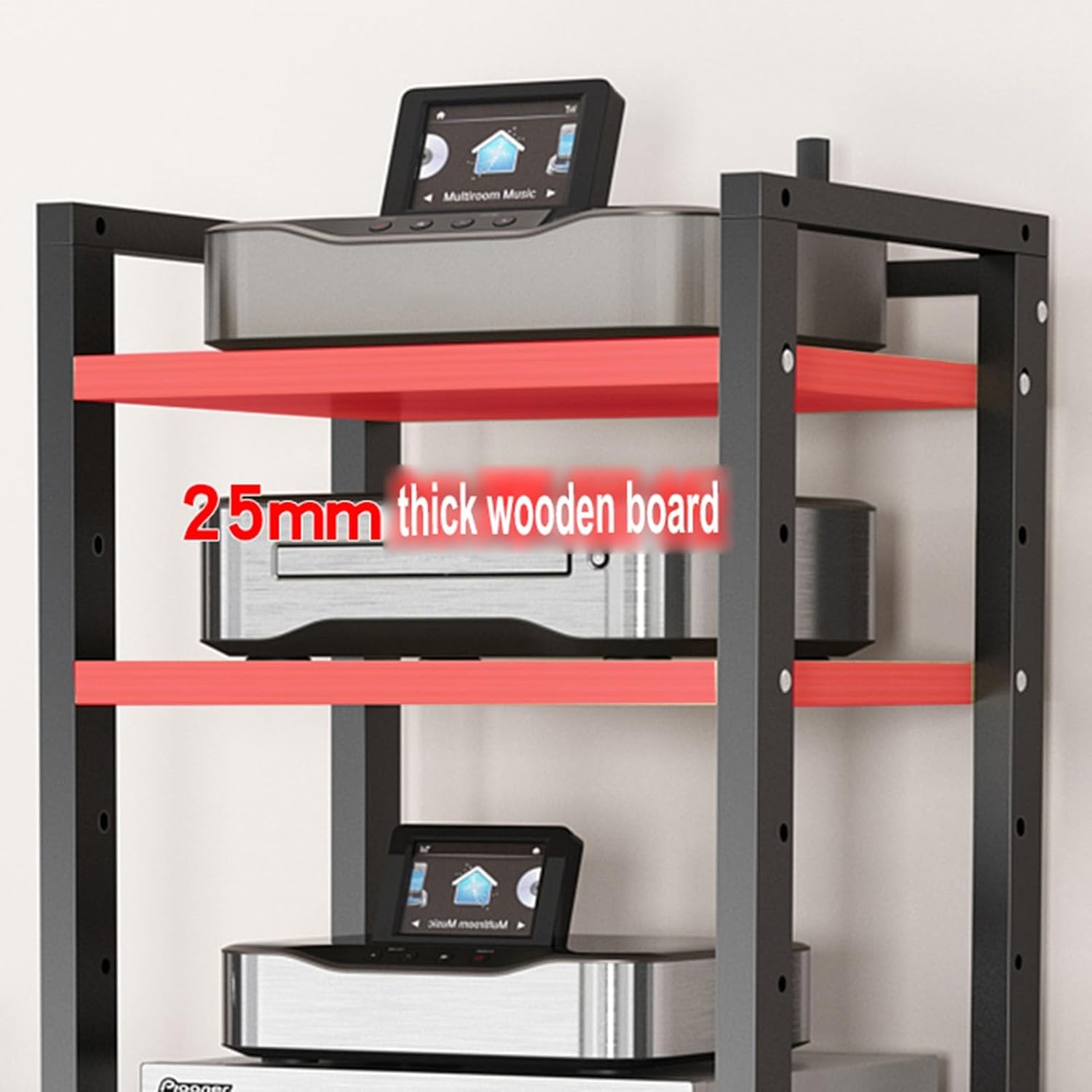 5/6/7/8 Tier Furniture Media Stand DVD CD Player Stand Audio Rack Power Amplifier Equipment Cabinet with Height Adjustable Wooden Shelf Multifunctional Storage Shelves (Color : A-5 Tier