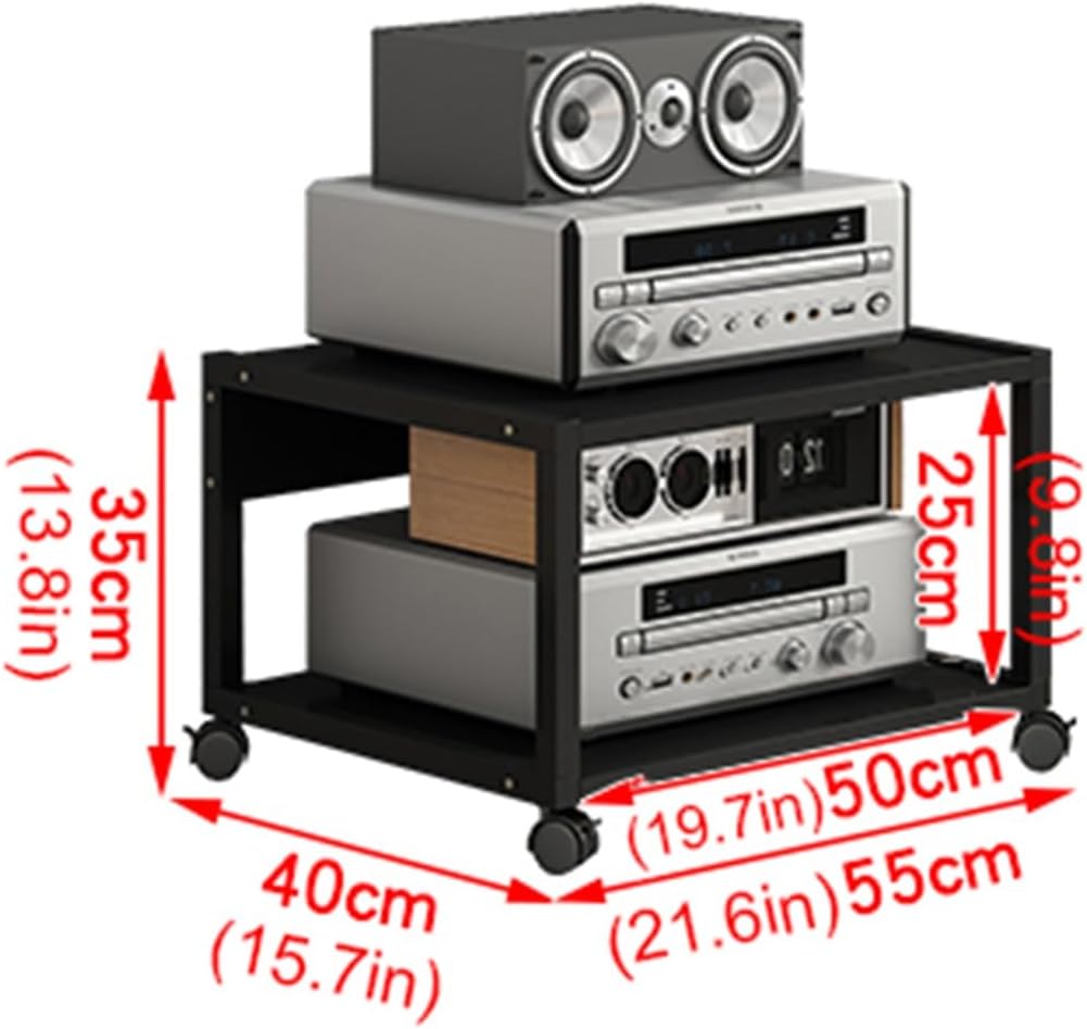 2/3-Tier Media Stand TV Cabinet Wooden Corner Shelf Audio/Video Rack CD Player Stand Stereo Component Storage Cabinet and Media Center for Home/Office/Theater(Color:A