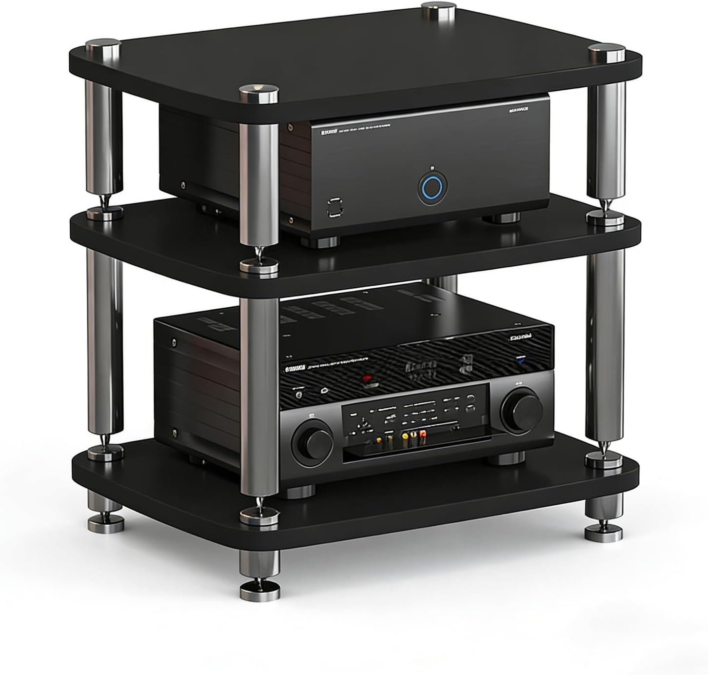 AV Media Stand with Spikes Stereo Cabinet
