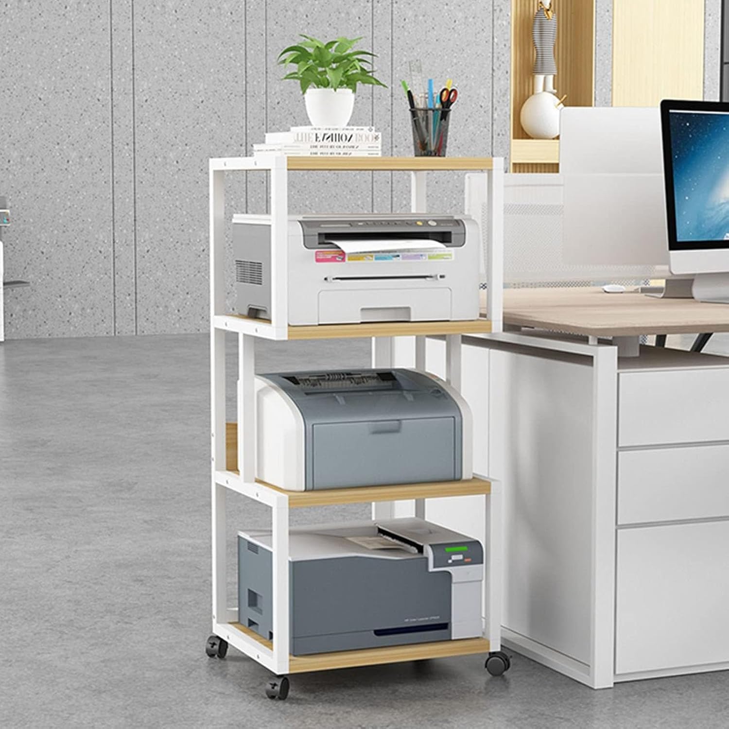 YLQFGUVWK AV Media Cabinet Stand Component Cabinet 4 Tiers