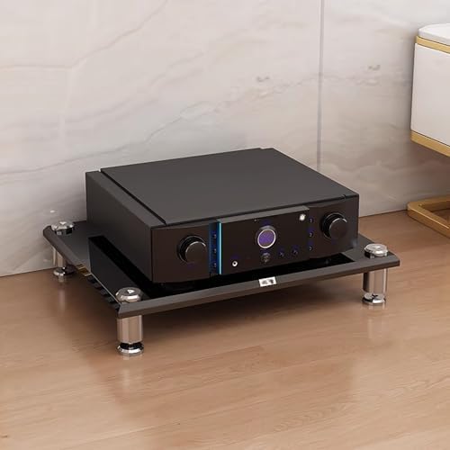 USZWBY HiFi Racksav Media Storage Cabinet for Home Stereo System 4 Tier Tall Audio Video Rack for Living Gaming Recording Room Organize Entertainment Compone(60 * 48 * 13Cm)