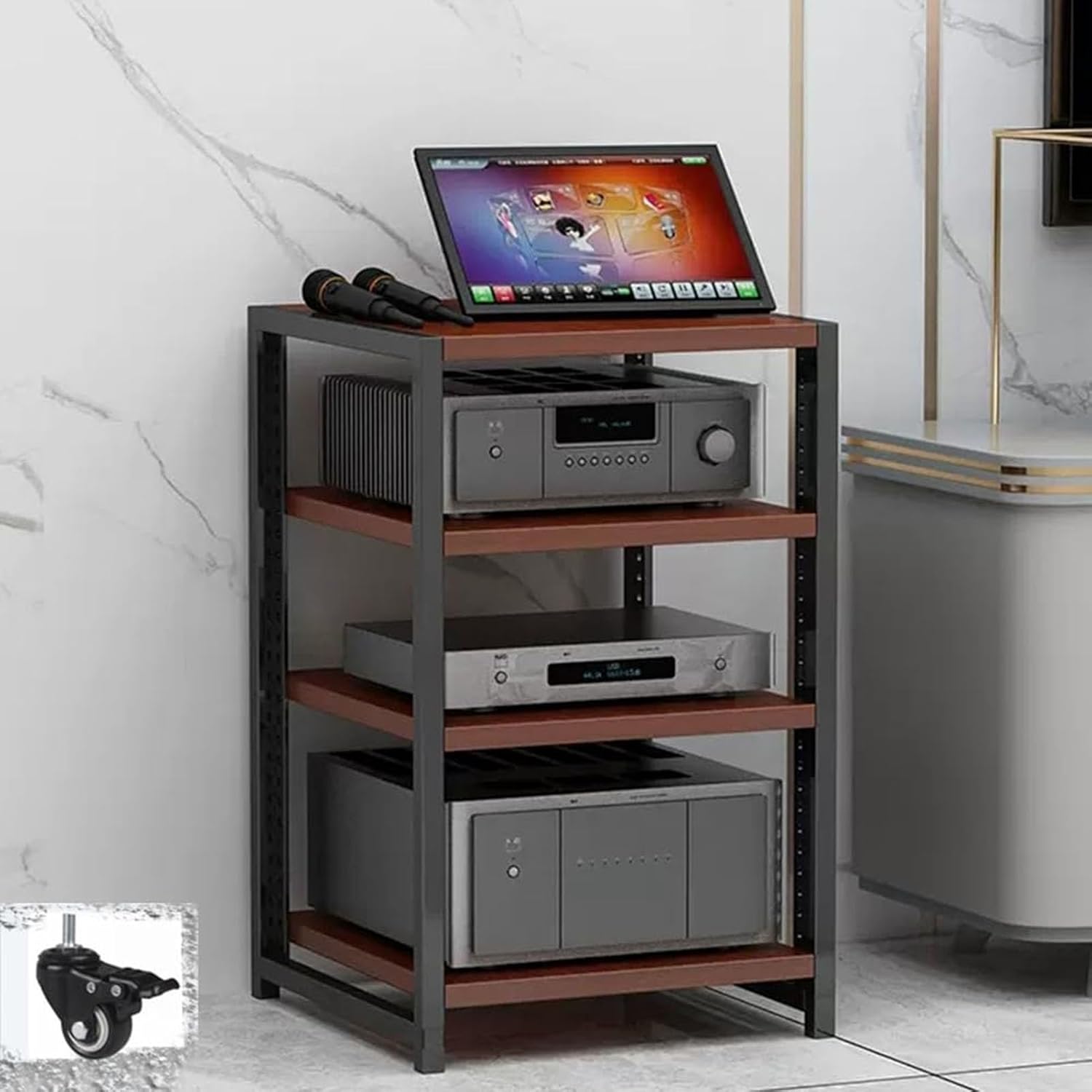 3/4/5/6-Tier Modern AV Media Stand