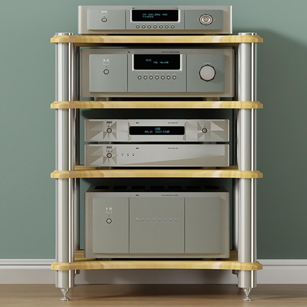 Haocloud 1/2/3/4 Tier Wooden AV Media Stand - Audio Video Component Cabinet