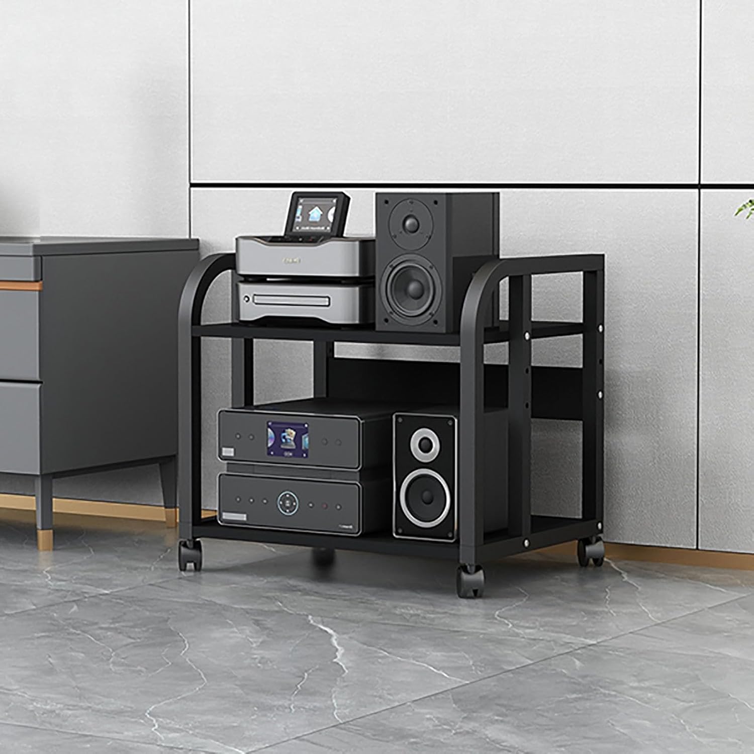 YLLFFLL Media Storage Cabinet with Height Adjustable