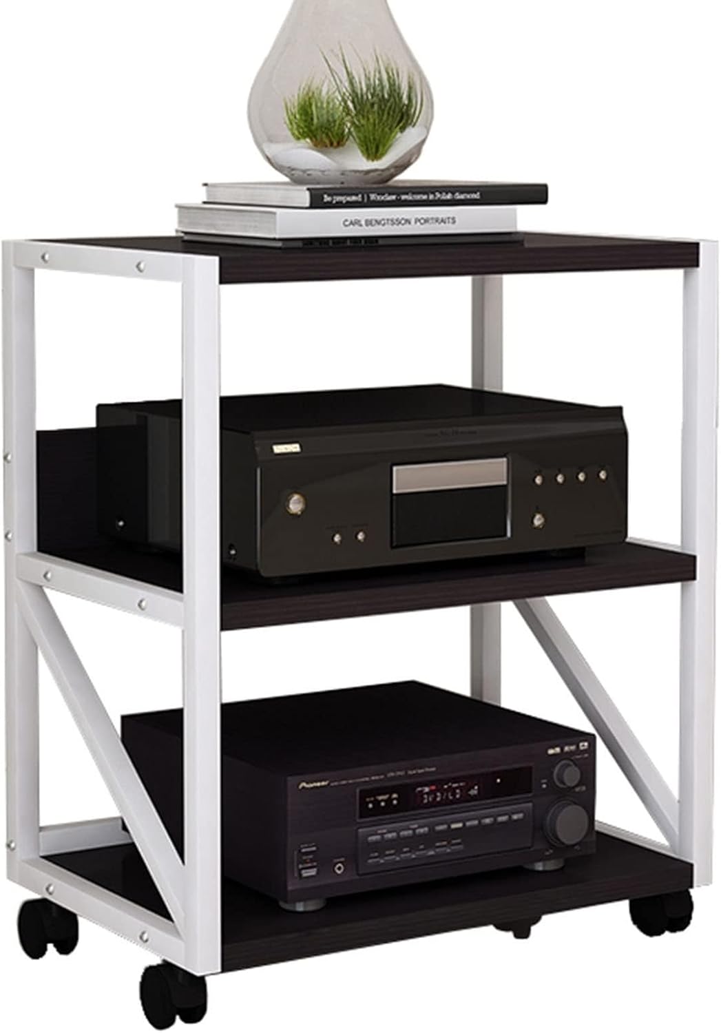 YLQFGUVWK Removable AV Media Stand 3-Tier Media Stand with Height Adjustable AV Cabinet
