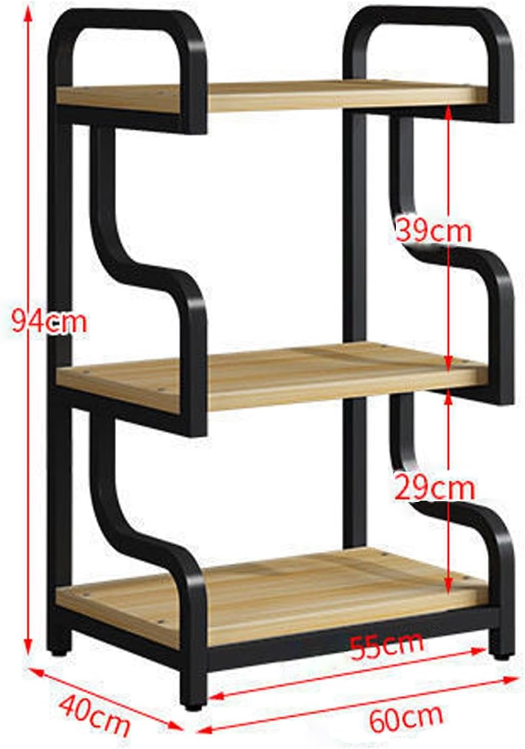 Media Stand 3-Tier Removable AV Media Stand/Video Component Cabinet Wooden Corner Frame Stereo Audio Rack Stand Tower for Home/Office Printer Stand