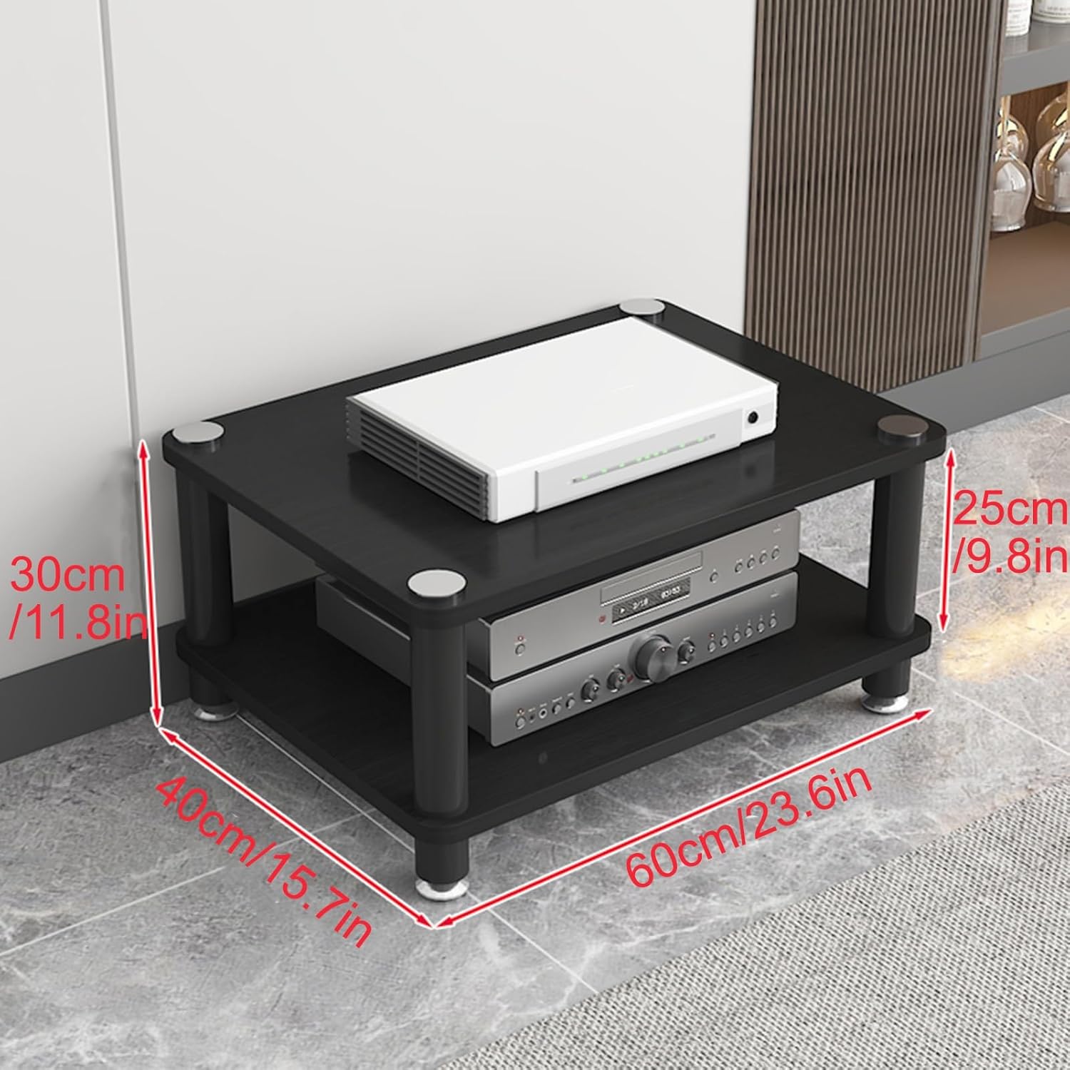 1/2/3/4-Tier Media Stand Audio/Video Component Cabinet AV Media Player Stand