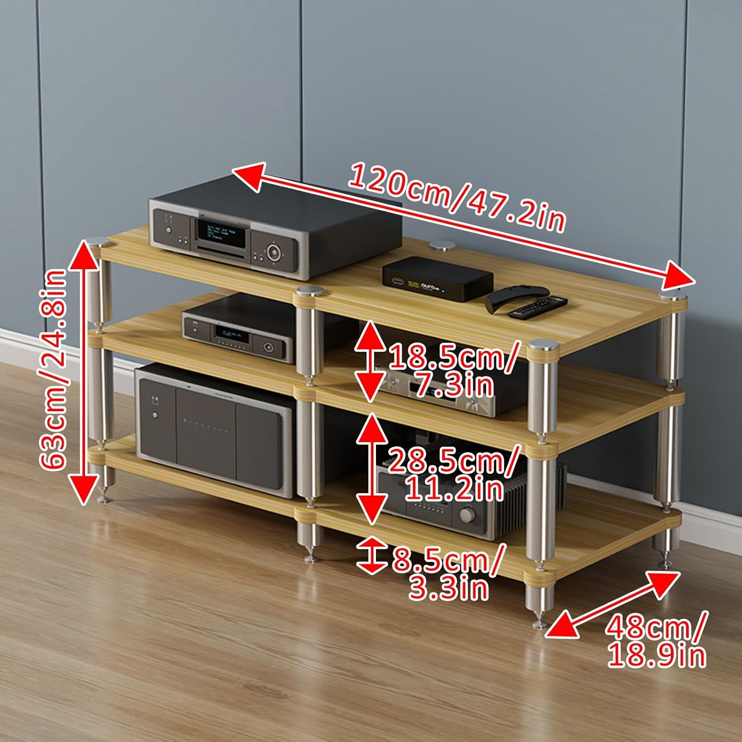 Corner AV Media Storage Rack