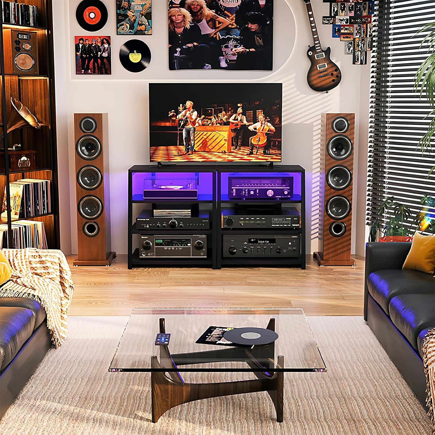 3/4-Tier Media Stand Audio/Video Component Cabinet