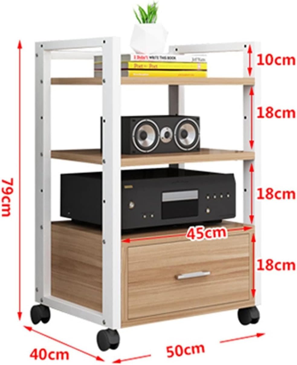 YLQFGUVWK 3-Tier AV Media Stand Corner Wooden Corner Component Cabinet Stereo Audio Rack