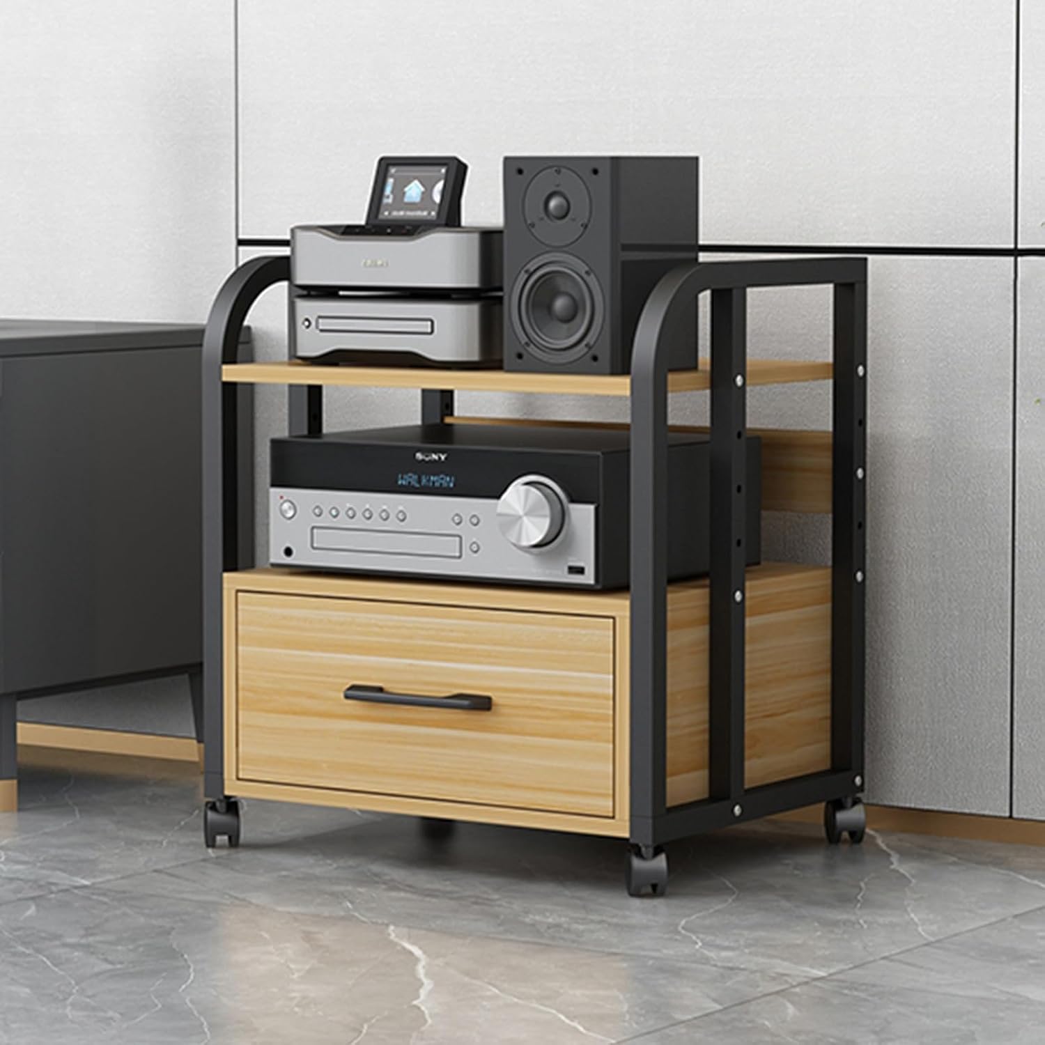 LSMKKA Modern Stereo Rack System for Home