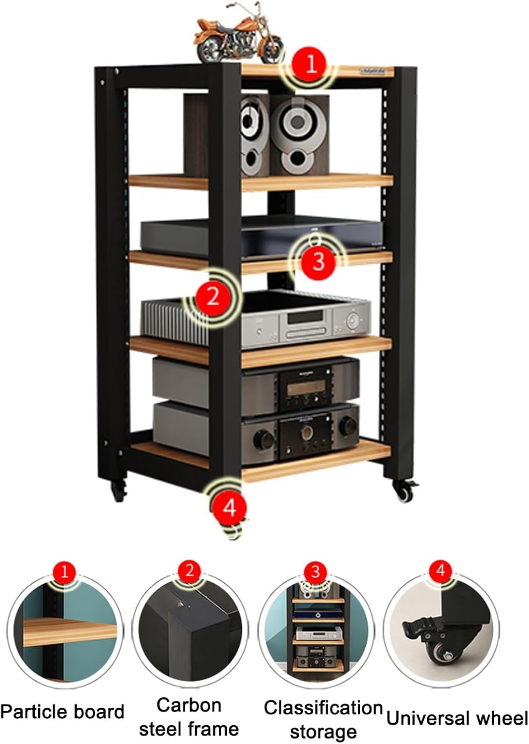 GUAWJRZDP Multifunctional Movable Media Stand