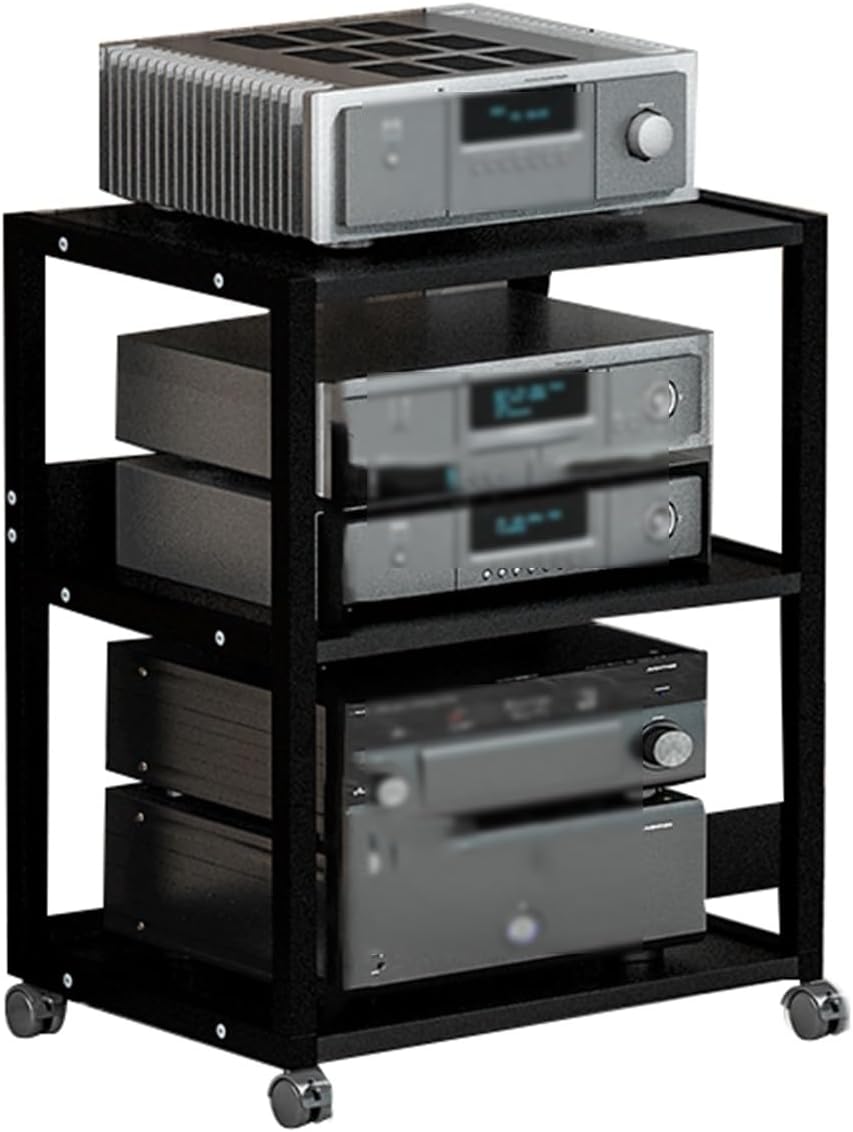 YLQFGUVWK 3 Layer Removable Audio Stand Media Player Stand/Floor Standing/Shelf Cabinet for Home/Office/Audio Video/DJ/Theater(Color 2)