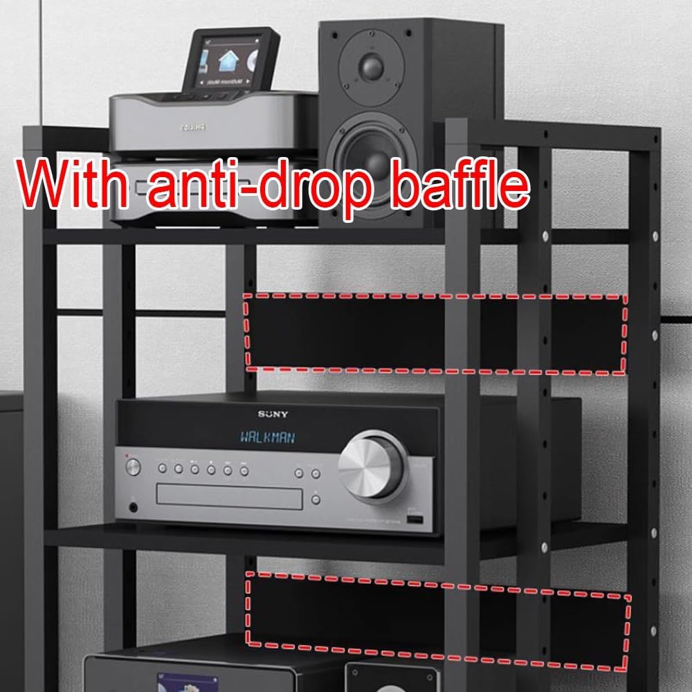 BIUBPW Media Stand Audio Rack 5-Tier AV Media Stand