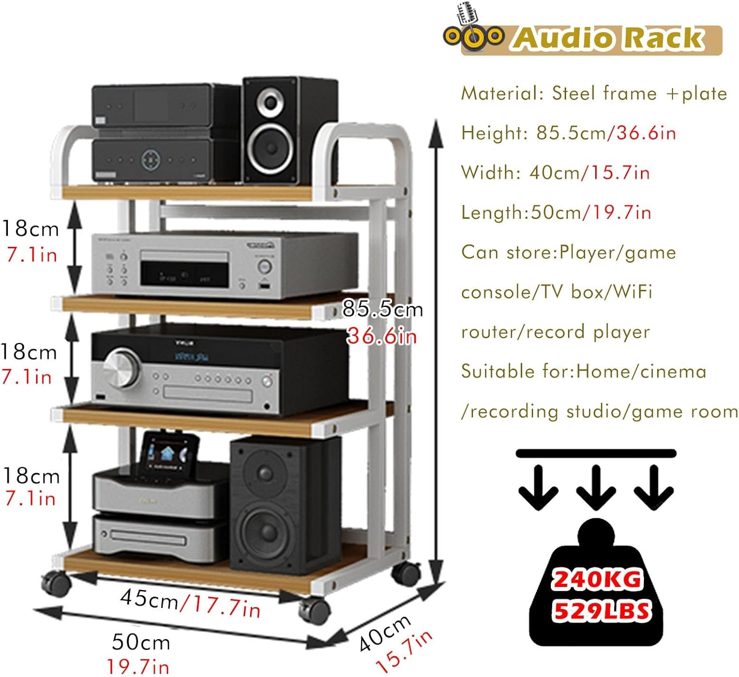 WLCGYD Home Office Stereo Component Cabinet