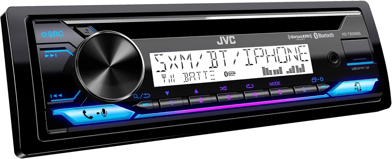 JVC KD-T92MBS Marine Powersport Audio CD Receiver 22W RMS/50W Max x 4