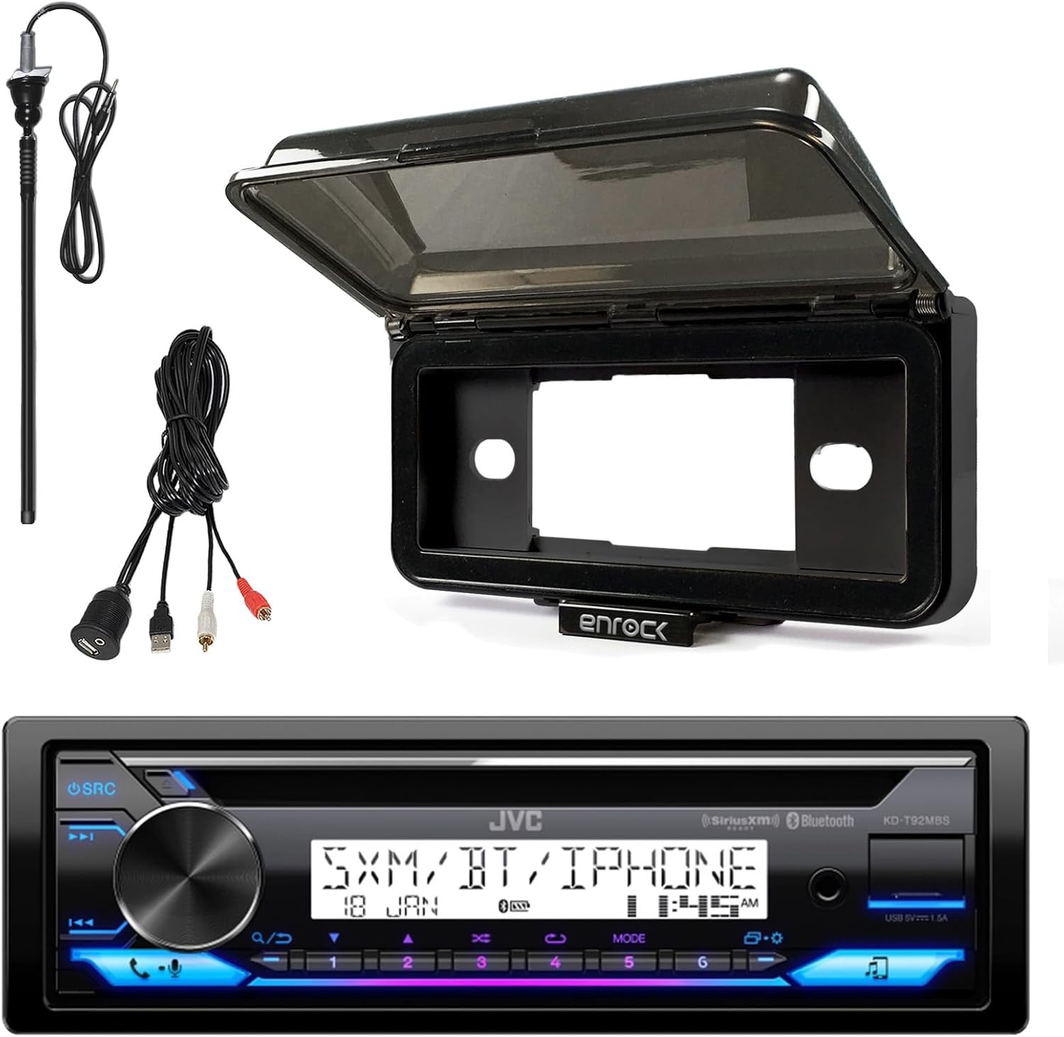 Single DIN Marine Bluetooth Stereo CD Receiver
