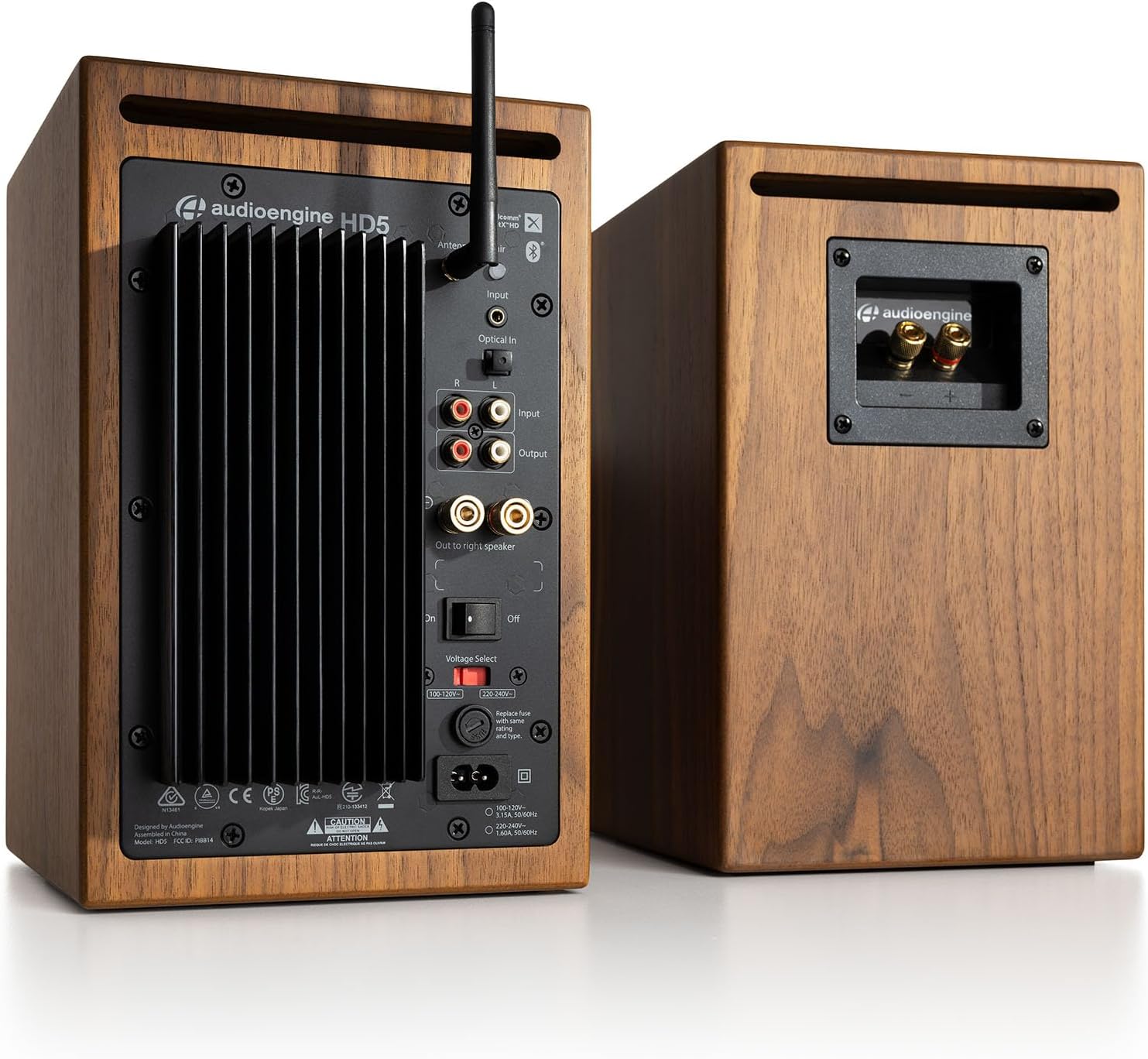 Audioengine HD5 Premium Powered Speakers | 150W Audiophile-Grade Bluetooth 5.0 with aptX HD | Built-in 24-Bit DAC | Real Wood Veneer | Bookshelf Speakers for Home Audio