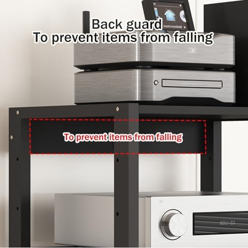 USZWBY Media Stereo Cabinet Standmedia Stand Audio-Video Shelving 3/4/5/6 Tier HiFi DVD Holder Game Rack Cd Console Cabinet with Adjustable Shelves Wooden St(Color-50X40X131Cm)