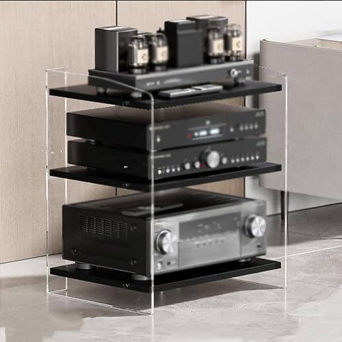 Acrylic Media Shelf Stand - Stereo Cabinet Entertainment Console