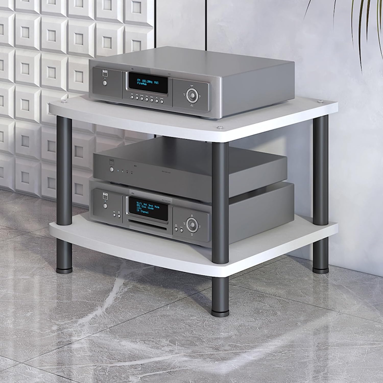 Media Stand Audio/Video Component Cabinet with Wooden Shelf