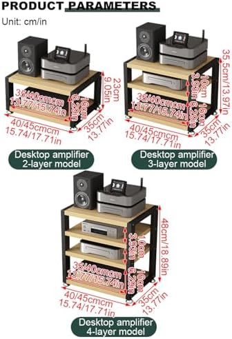 Portable Media Stand - Audio Rack with Storage Shelves for Living Room