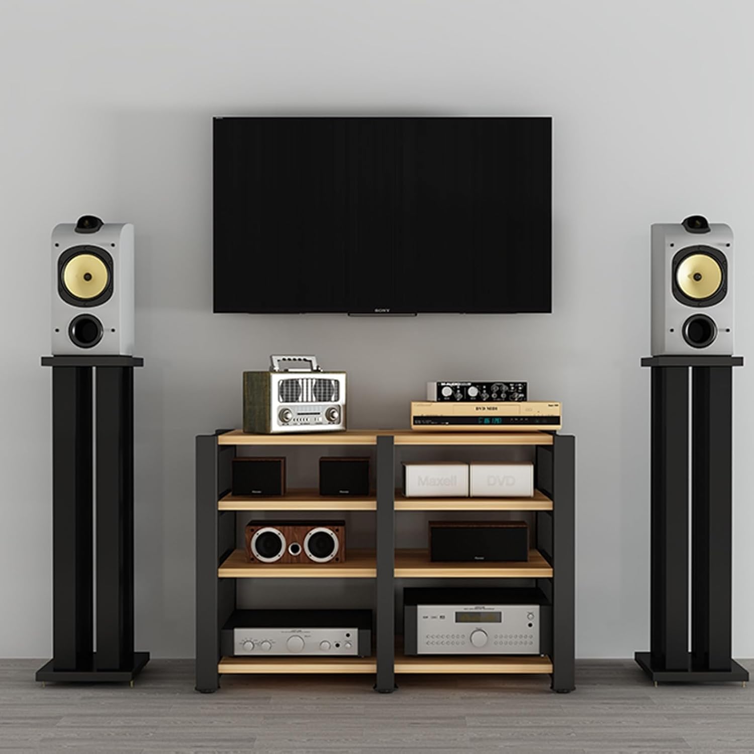 4-Tier AV Media Stereo Stand