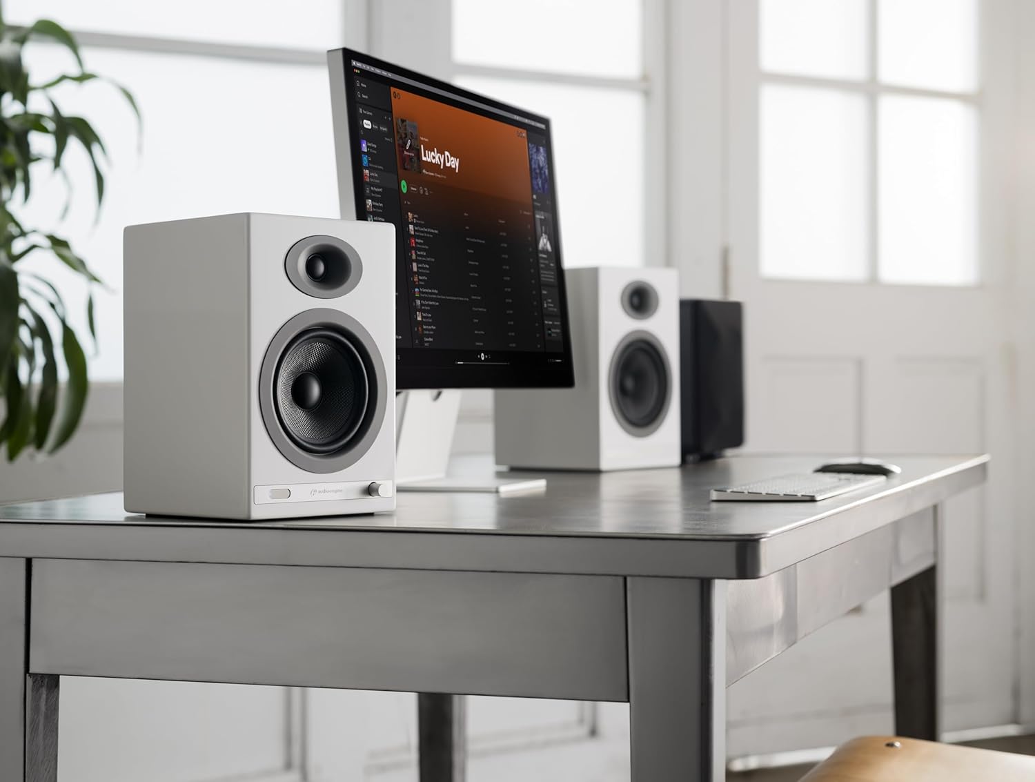 Audioengine HD5 Premium Powered Speakers | 150W Audiophile-Grade Bluetooth 5.0 with aptX HD | Built-in 24-Bit DAC | Real Wood Veneer | Bookshelf Speakers for Home Audio