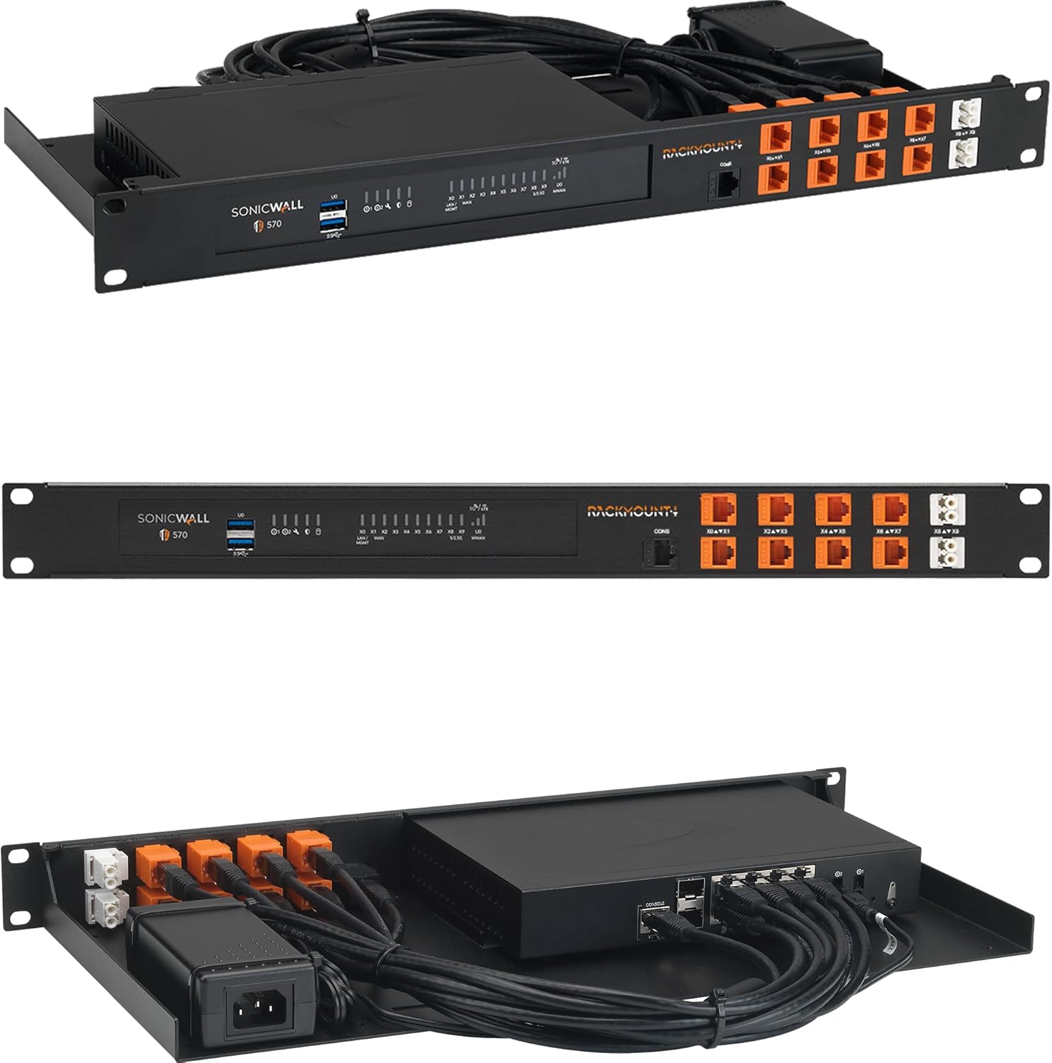 SonicWall Firewall Rack Mount - 1U Server Rack Shelf with Easy Access Front Network Connections