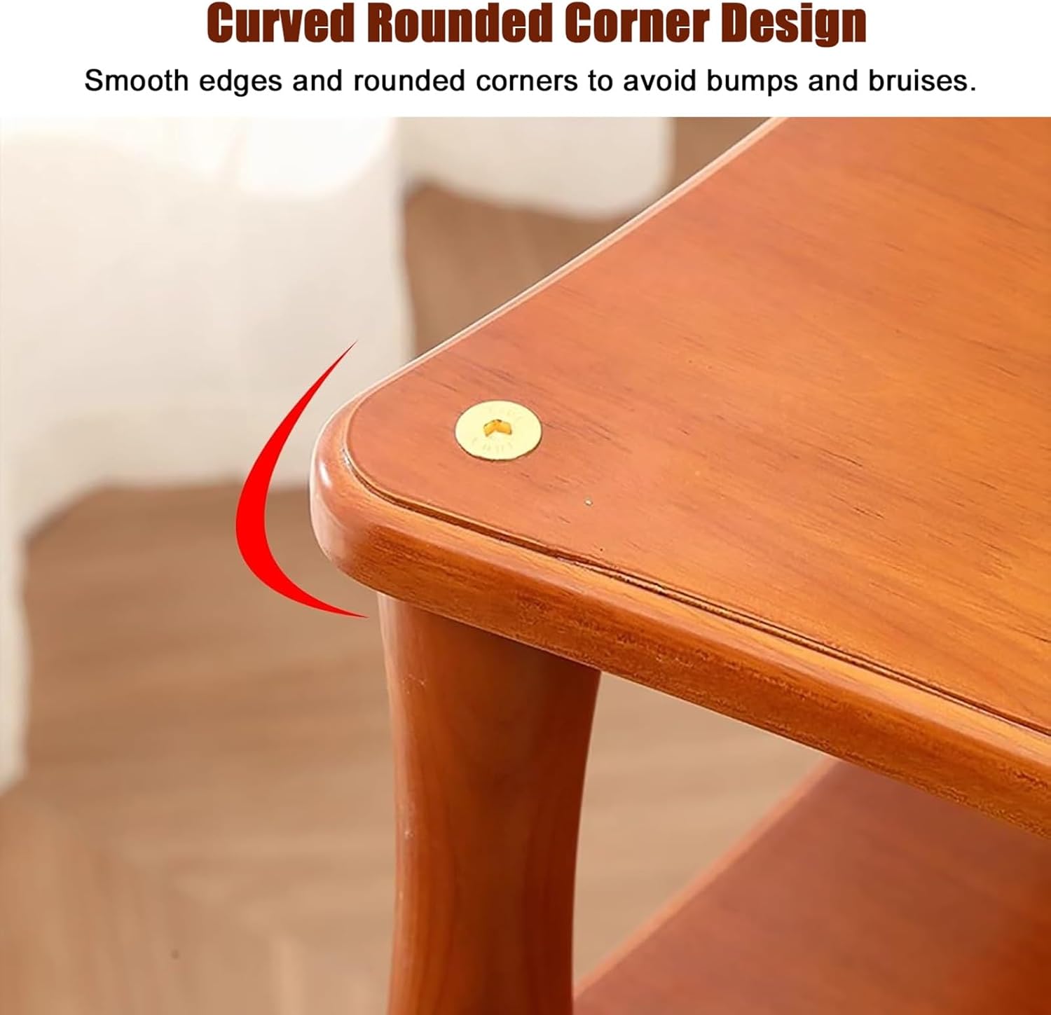 HOFSSI 3 -Tier AV Component Media Stand Audio/Video Component Cabinet Open Multi-Function Storage Shelves with Wooden Shelf for TV