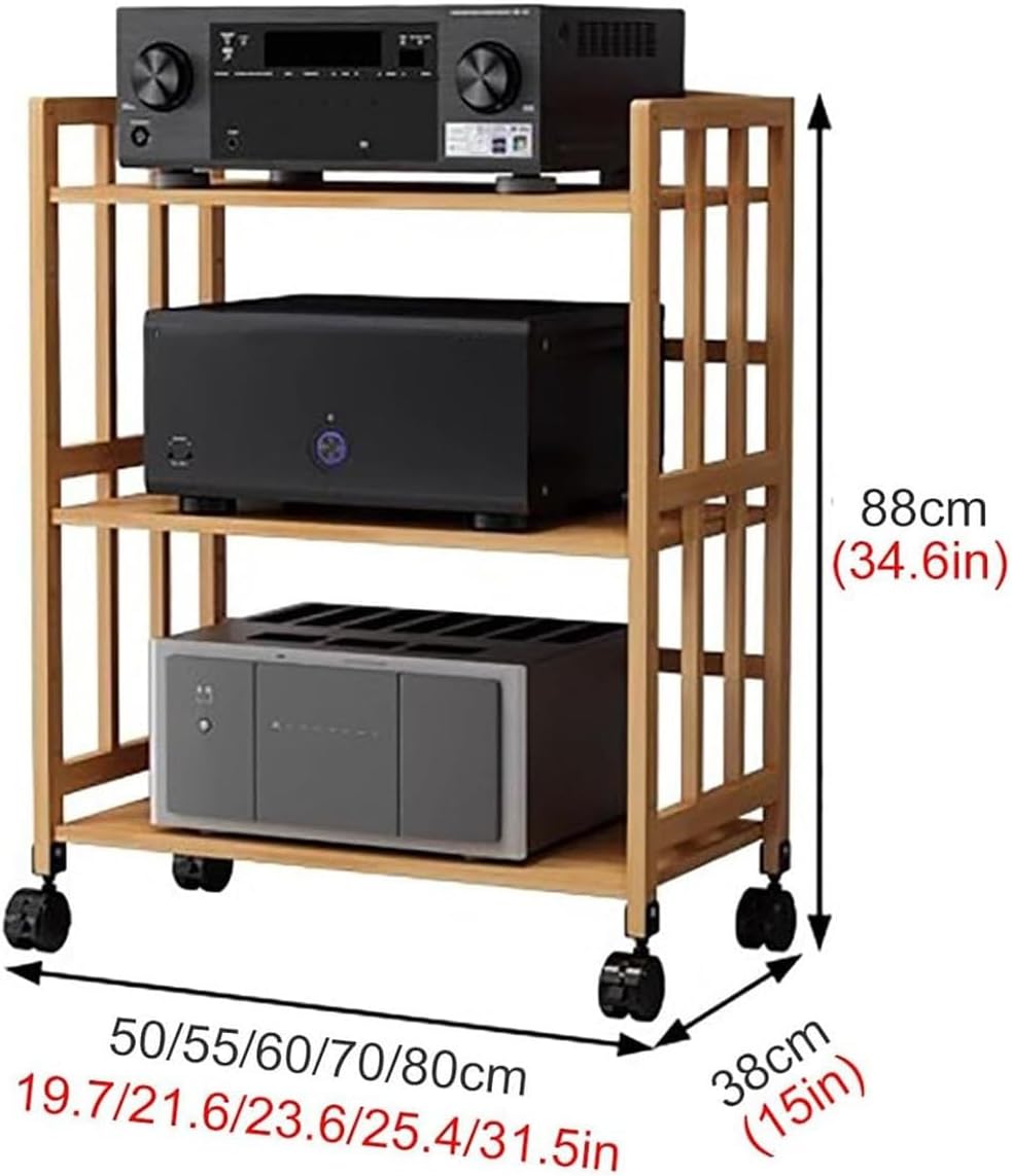 Media Stand 3/4/5-Tier AV Media Stand Corner Wooden Corner Component Cabinet Stereo Audio Rack