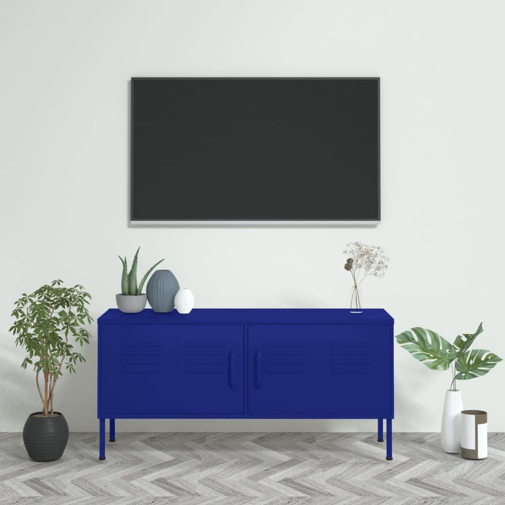 Navy Blue Steel TV Cabinet
