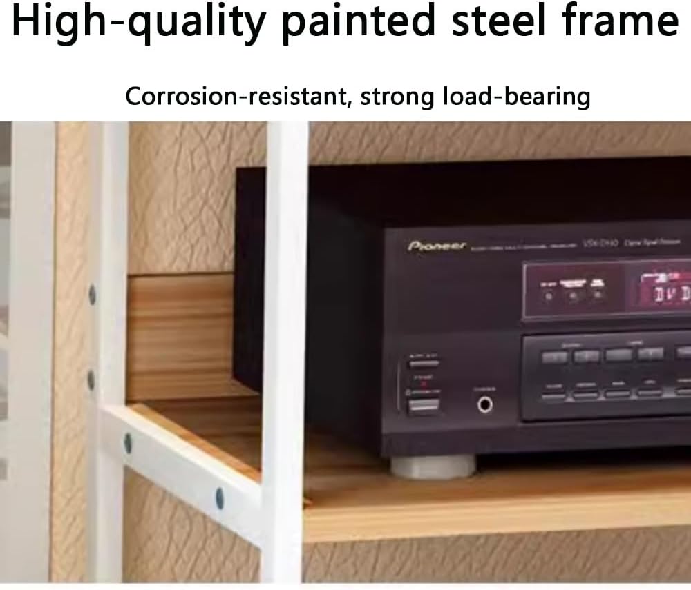 GenSDH Stereo Media Stand Audio/Video Shelves DVD Players Component Cabinet Floorstanding Movable Storage Shelf Audio Rack Cd Media Player Stand for Corner