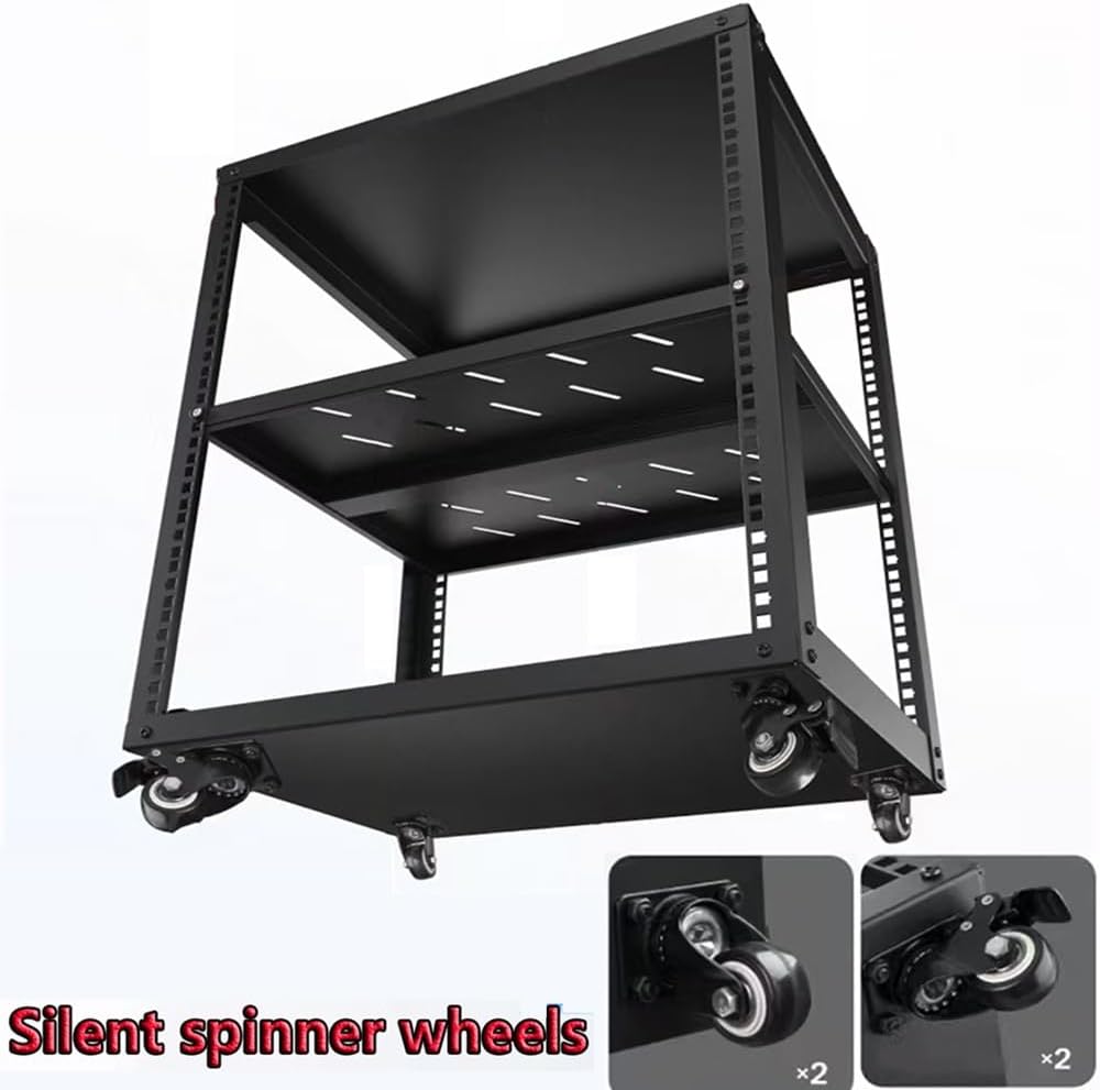 TAJMDGW Movable HiFi Audio Rack Adjustable AV Media Stand