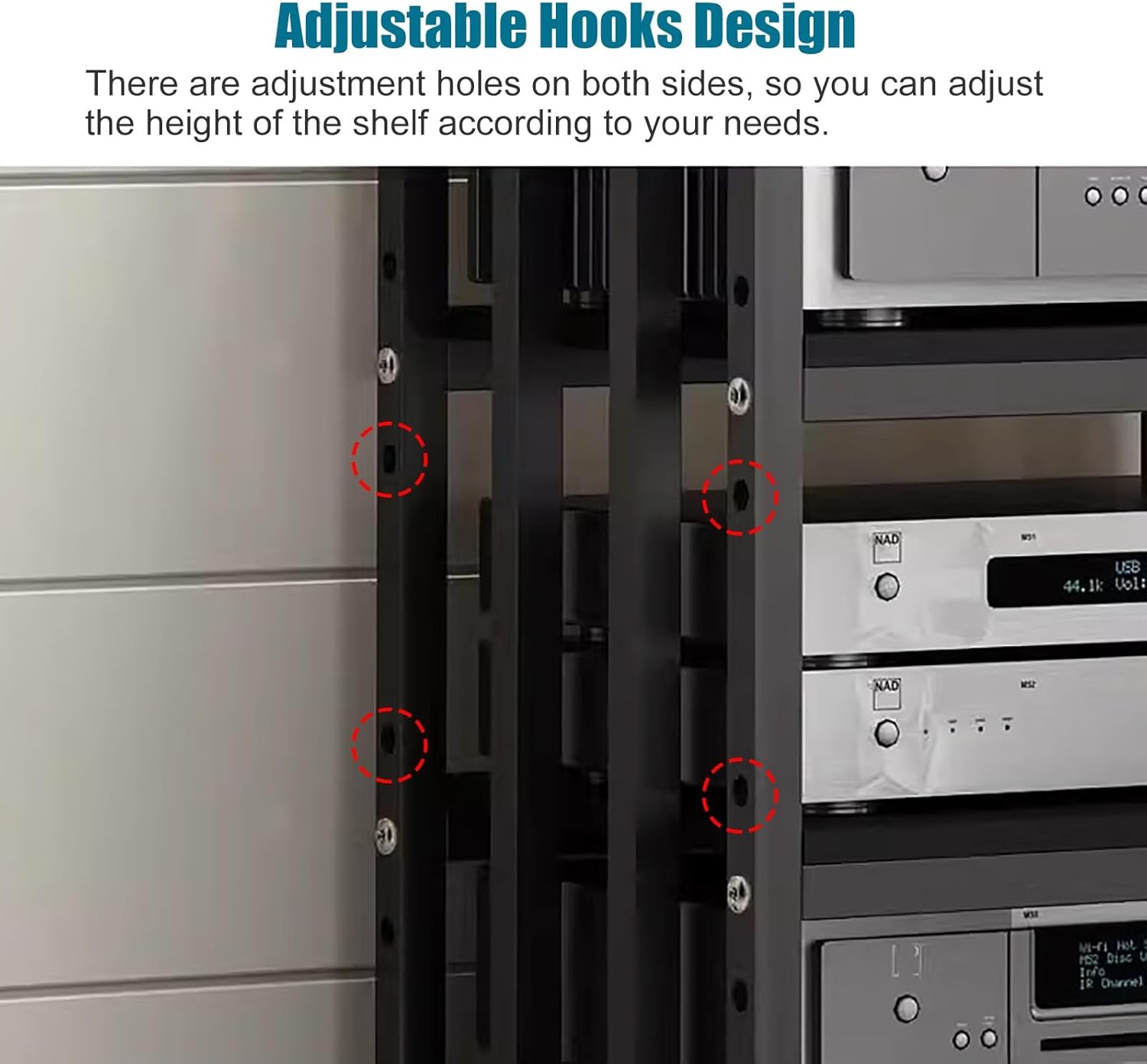 Home Office Living Room Stereo Component Cabinet Media Stand Freestanding