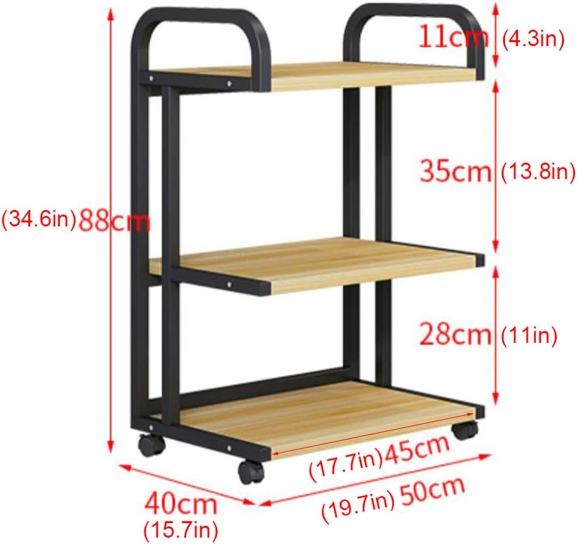 WUHUQN Audio Video Media Stand with 3 Shelves