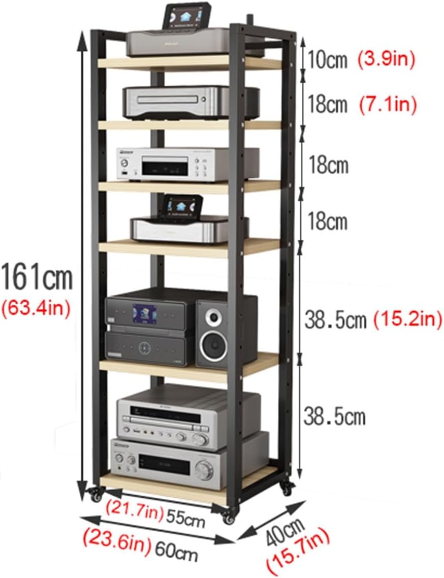 Media Storage Cabinet with Universal Wheel