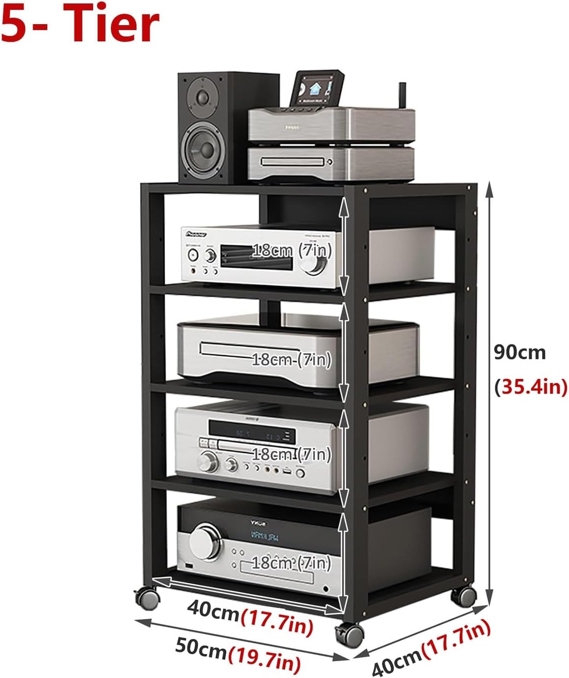 XingLi 3/4/5-Tier AV Media Stand/Video Component Cabinet Open Storage AV Cabinet