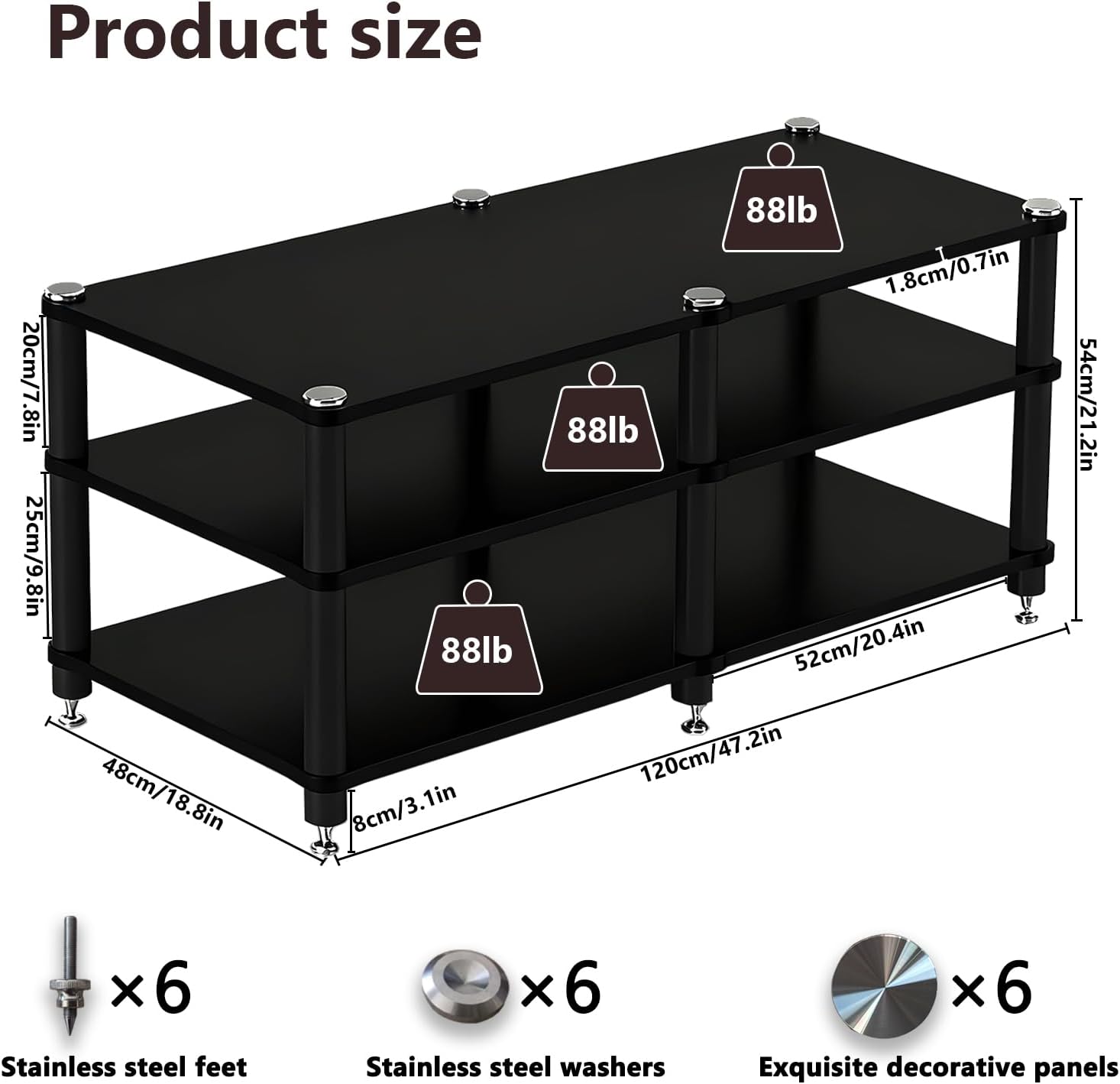 RAJYQODIS Heavy Duty AV Media Stand