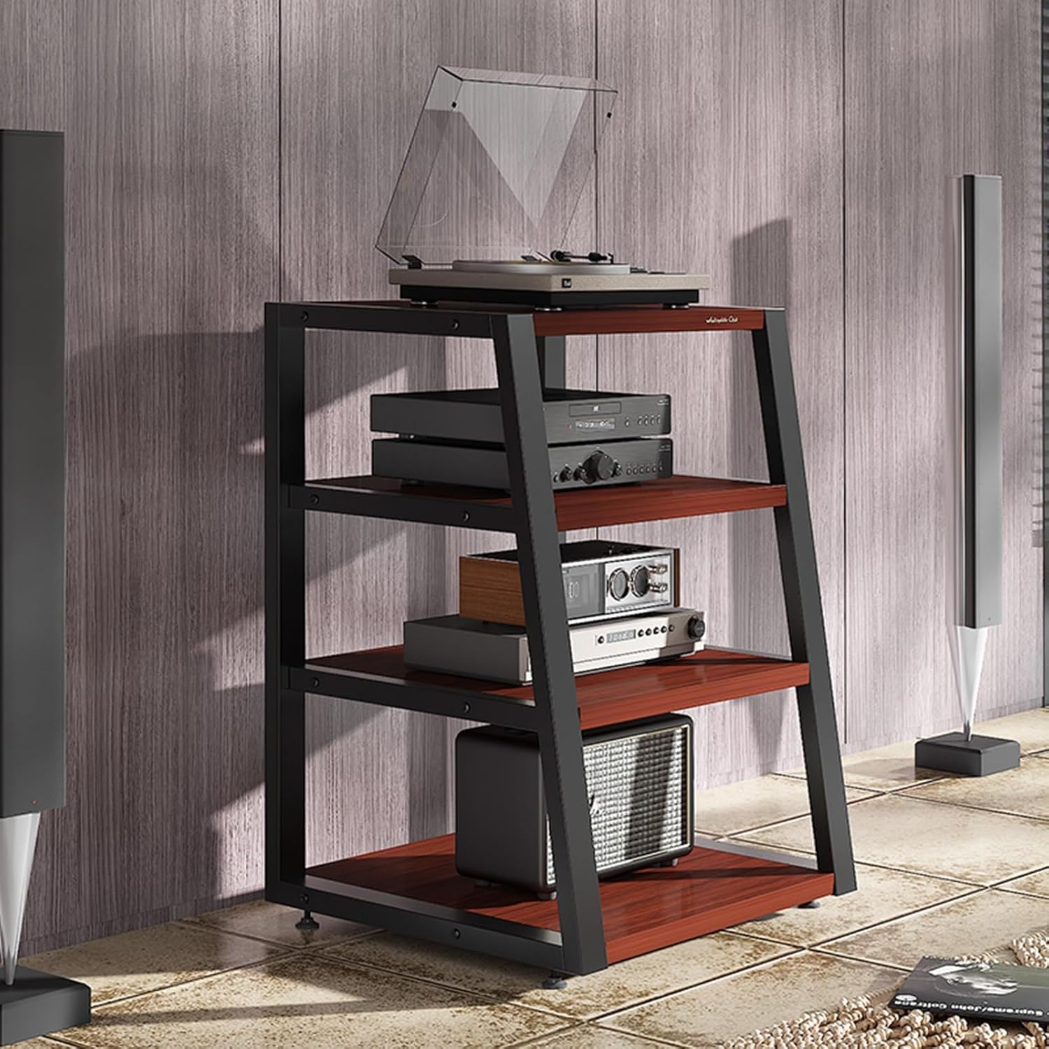2/3/ 4 Tier Stereo Cabinet Furniture with Non-Slip Feet