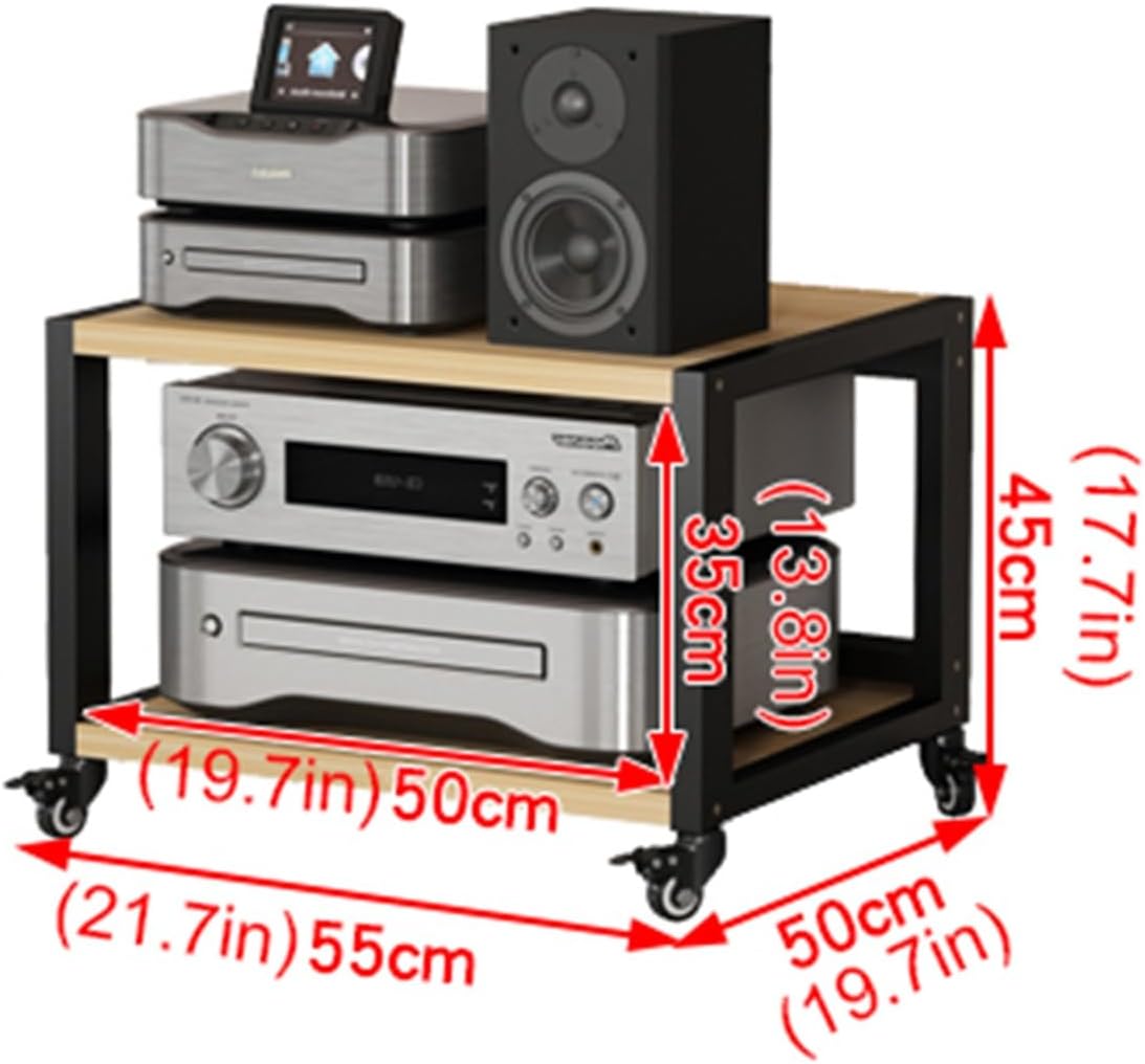 2/3-Tier AV Media Stand Movable Wooden Corner Shelf DVD CD Player Stand Audio/Video Component Cabinet Stereo Rack Audio Tower for Home/Office/DJ/Theater (Color : A