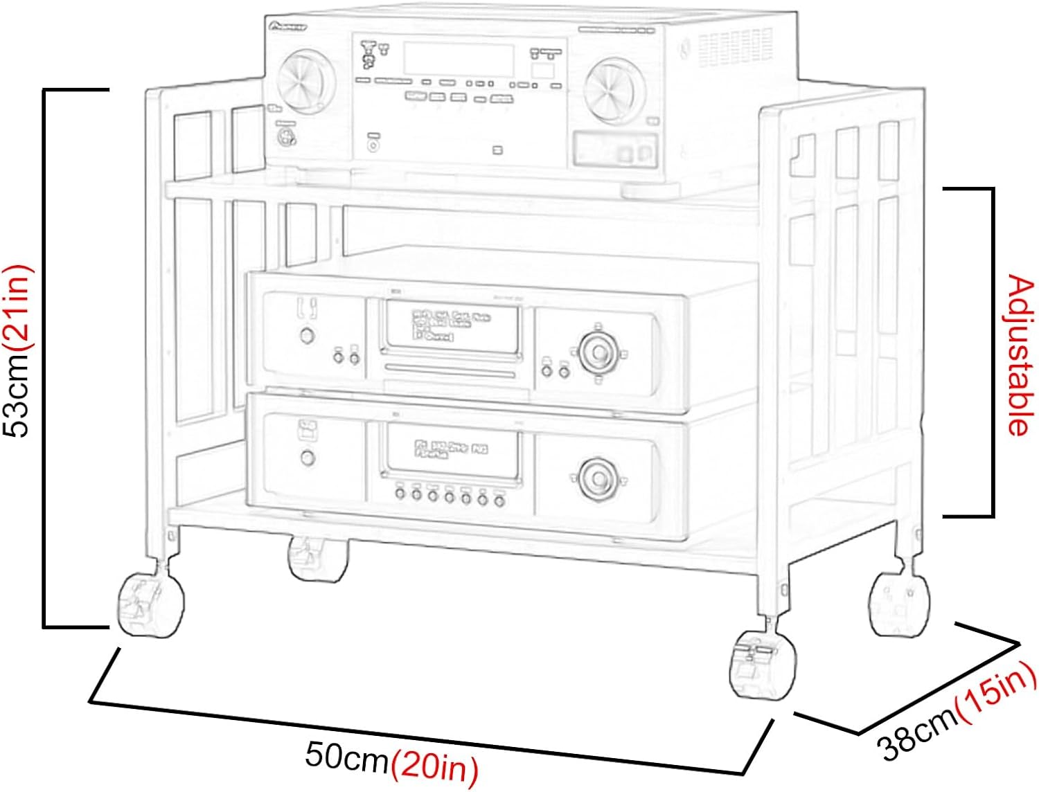 2 3 5 4-tier Av Media Stand Corner Shelf for Record Player
