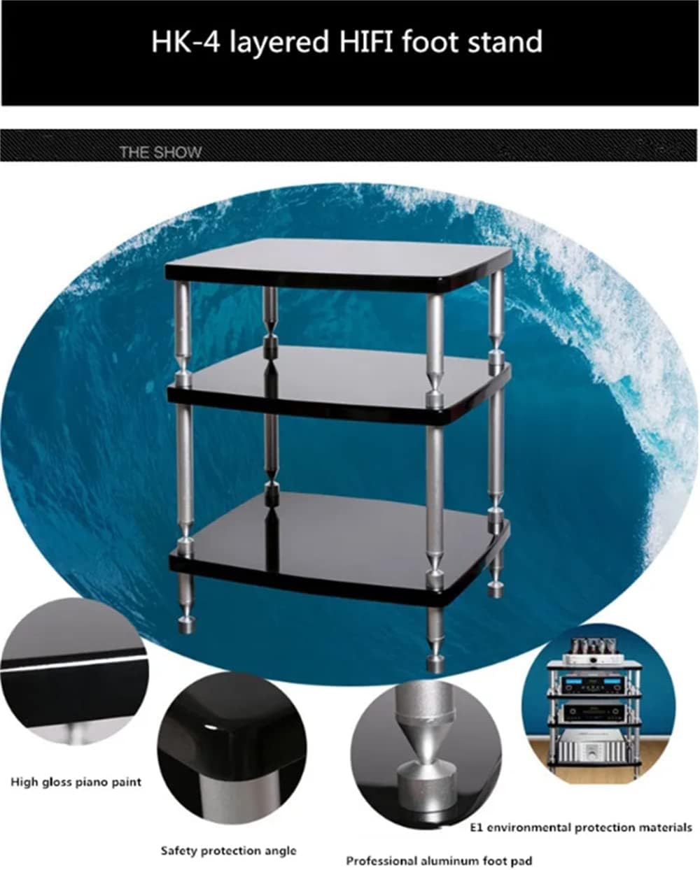 AVPLAY S-040 HiFi Audiovisual CD Amplifier Cabinet Theater Room Living Room Amplifier Rack Audio Floor Cabinet (1 Layer)