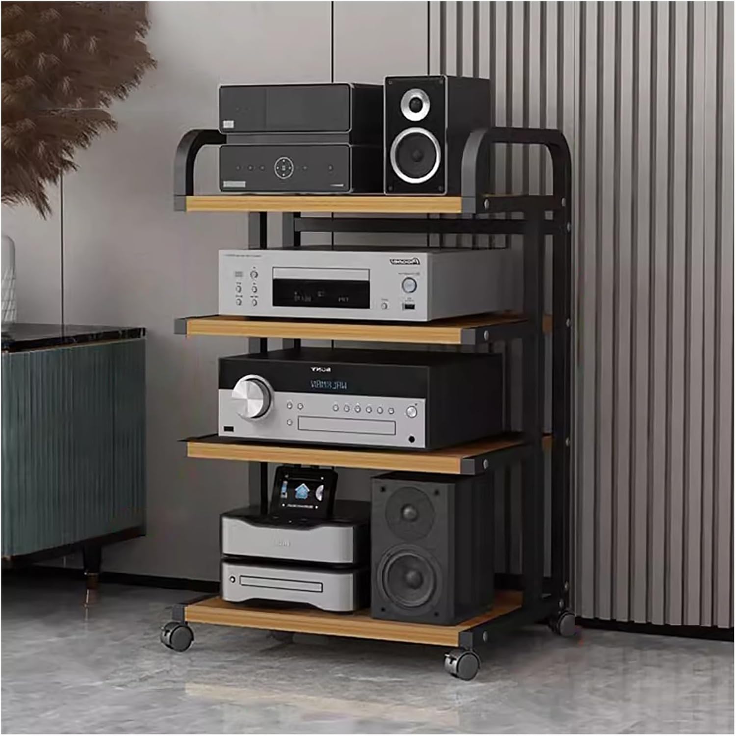 YLLFFLL Heavy Duty Av Component Media Stand with Wheels