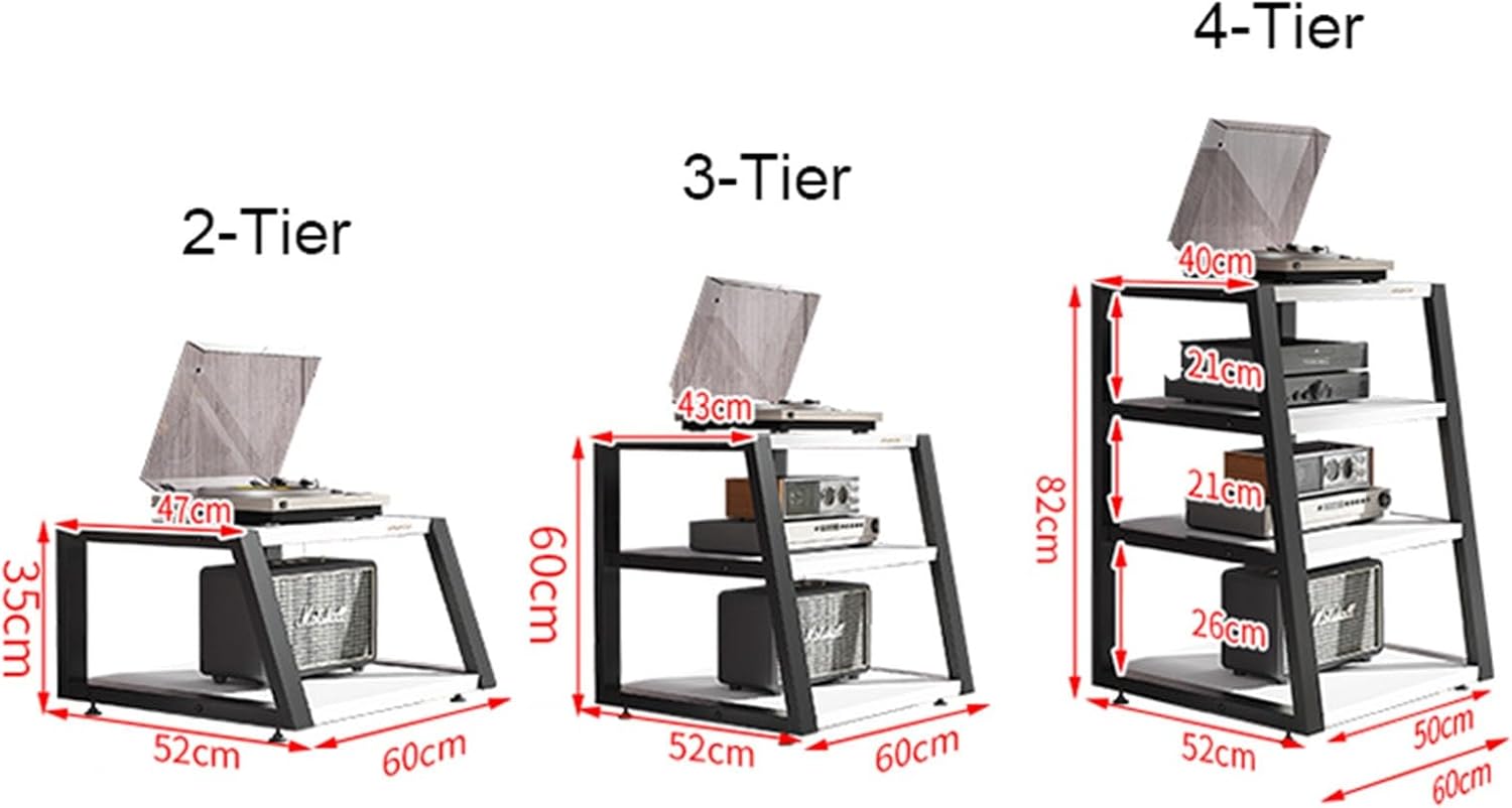 WUHUQN Desktop or Floor-Standing Audio Video Media Stand Entertainment Stereo Components Cabinet Audio Rack
